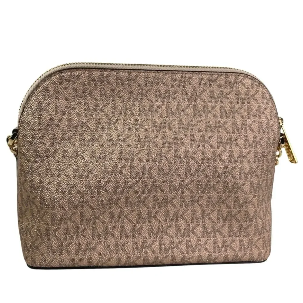 Michael Kors Tan Leather Jet Set Travel Dome Chain Crossbody Bag Handbag OS